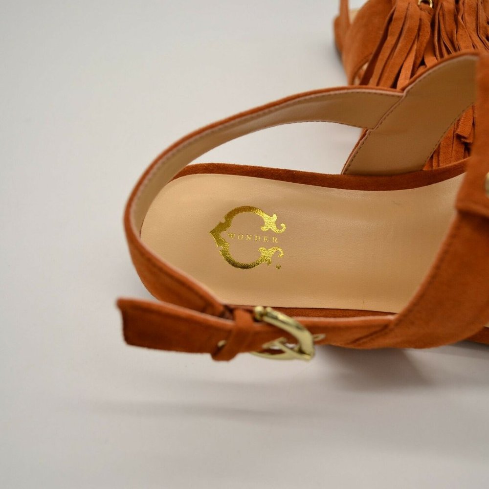 C Wonder Womens Jessica Fringed Sandal Brown NEW - Picture 6 of 6
